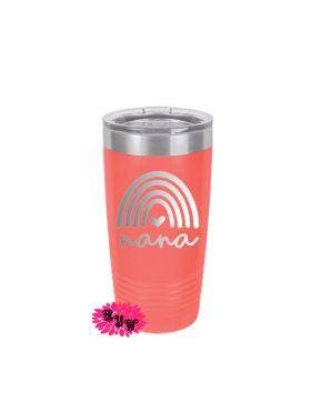 Mother's Day Cup, Etched Tumbler, Engraved Stainless Steel Coffee Tumbler, Mother's Day Rainbow Tumbler, Monogram Coffee Cup