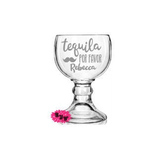 Margarita Glass, Etched Margarita Glass, Engraved Margarita Glass, Tequila Por Favor, Personalized Large 21oz Margarita Glass