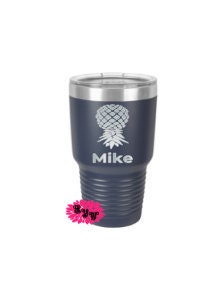 Engraved Tumbler, Etched Tumbler, Upside Down Pineapple, 30oz Personalized Funny Etched Tumbler, Slider Lid Tumbler, Stainless Steel Tumbler