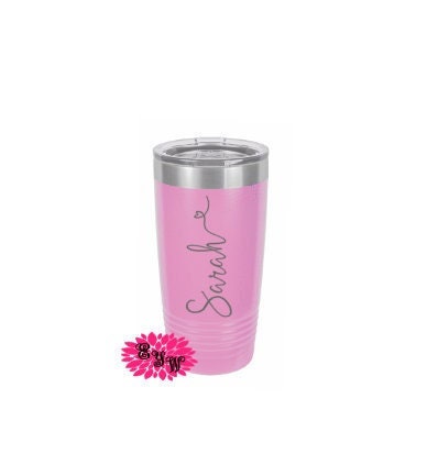 Engraved 20oz Tumbler, Personalized Etched Tumbler, Teacher Gift, Slider Lid, Stainless Steel Coffee Tumbler, Your Name Or Saying