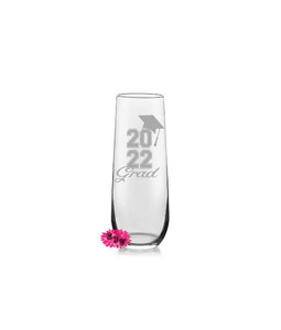 Engraved Champagne Glass, Personalized Champagne Flute, College Graduation Champagne Glass Flute, Graduation Favors