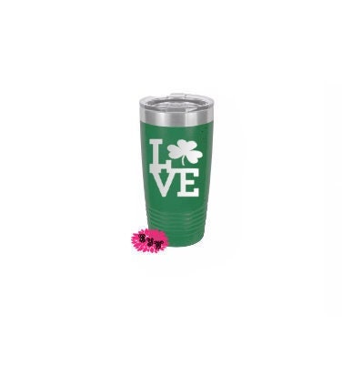 Engraved 20oz Tumbler, St. Patrick's Dat Etched Tumbler, St. Patty's Day Stainless Steel Coffee Tumbler, St. Paddy's Coffee Cup