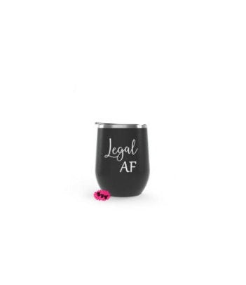 Wine Tumbler, Engraved Stainless Wine Cup, Legal AF, Finally 21, 21st Birthday Gift, Funny Wine Tumbler, Lots Of Colors