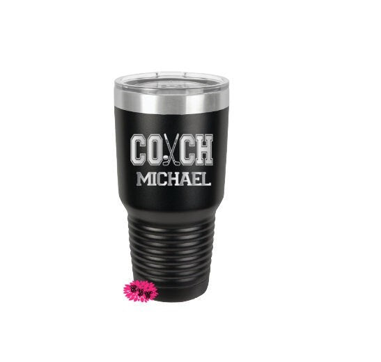 Engraved 30oz Tumbler, Personalized Hockey Coach Cup, Etched Tumbler, Hockey Coach Gift, Hockey Tumbler, Stainless Steel Tumbler