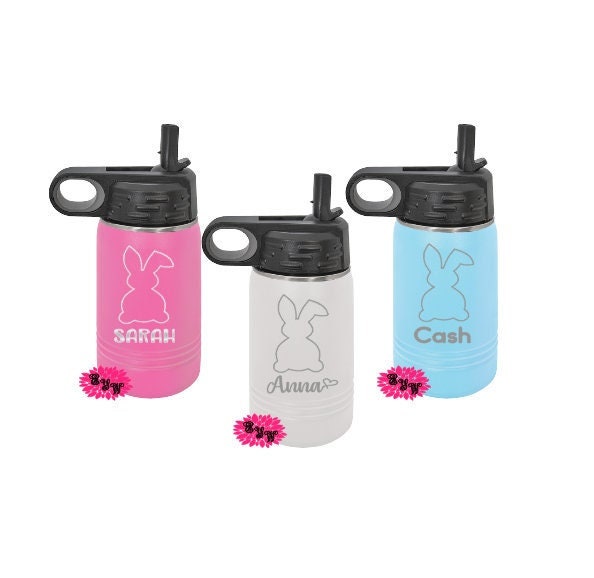 Engraved Stainless Steel Kids Bottle, Personalized Children's Water Bottle, Etched Kids Tumbler, Etched Easter Tumbler, Lot's Of Colors