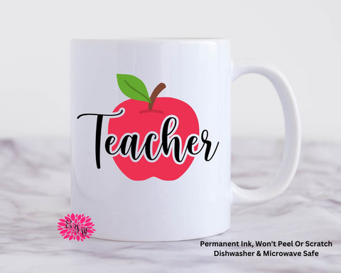 Coffee Mug, Teacher Appreciation 11oz Ceramic Coffee Mug With Handle, Teacher Appreciation, Permanent Ink, Dishwasher Safe, Microwave Safe