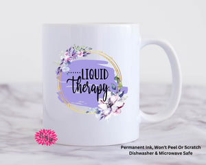 Coffee Mug, Liquid Therapy Coffee Mug, 11oz Ceramic Coffee Mug With Handle, Permanent Ink, Dishwasher Safe, Microwave Safe