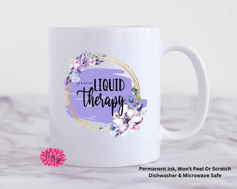 Coffee Mug, Liquid Therapy Coffee Mug, 11oz Ceramic Coffee Mug With Handle, Permanent Ink, Dishwasher Safe, Microwave Safe