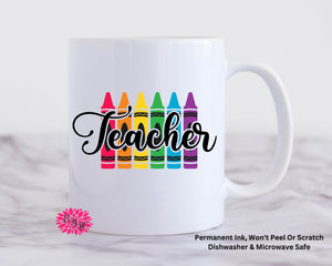 Coffee Mug, Teacher Mug, 11oz Ceramic Coffee Mug With Handle, Teacher Appreciation, Permanent Ink, Dishwasher Safe, Microwave Safe