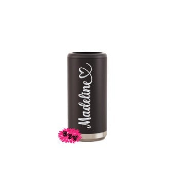 Engraved Skinny Can Cooler, One Stainless MATTE BLACK Steel Skinny Can Cooler, Personalized Etched Can Cooler, Your Name Saying