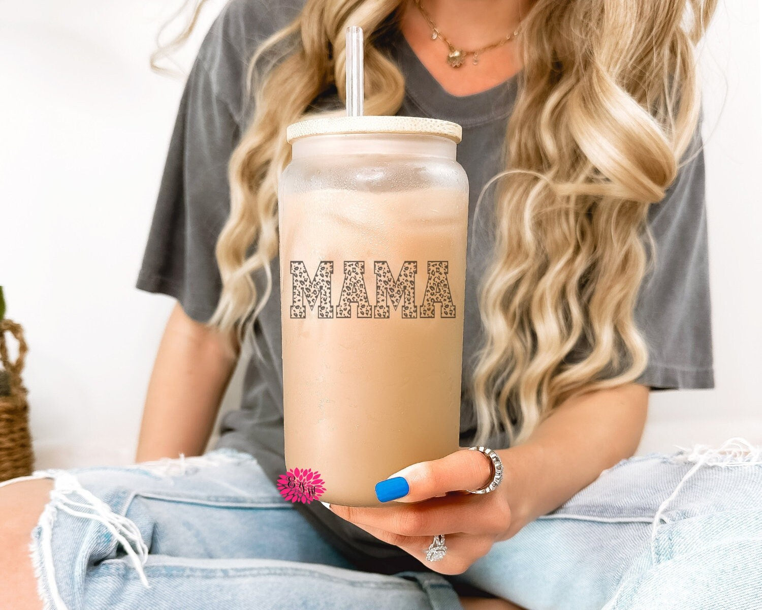 Frosted Iced Coffee Glass, Mama Cheetah Letters Iced Coffee Glass, Iced Coffee Frosted Glass Can, Frosted Iced Coffee Glass, Not A Decal