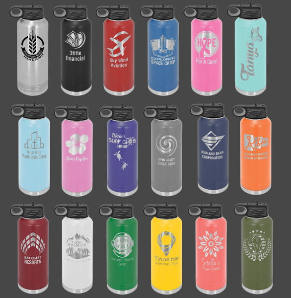 Engraved Water Bottle, Personalized Color Guard Water Bottle With Straw 4 SIZES, Stainless Steel Water Bottle, Stainless Steel Sports Bottle