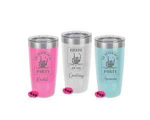 Engraved 20oz Tumbler, Bride Or Die Cup, Til Death Do Us Party Cup, Stainless Steel Coffee Tumbler, Slider Lid Coffee Cup