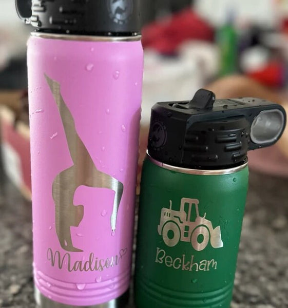 Engraved Stainless Steel Kids Bottle, Personalized Children's Water Bottle, Etched Kids Tumbler, Etched Easter Tumbler, Lot's Of Images