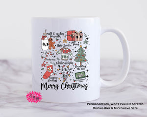 Merry Christmas Coffee Mug, Christmas Mug, 11oz Ceramic Coffee Mug With Handle, Christmas Mug Permanent Ink, Dishwasher Safe, Microwave Safe