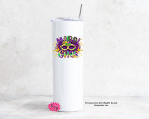 Mardi Gras Tumbler, Mardi Gras Cup, Best Friends 20oz Stainless Steel Tumbler With Straw, Permanent Sublimation Ink, Dishwasher Safe