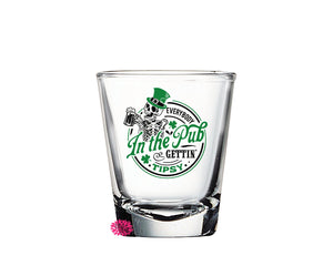 St. Patrick's Day Shot Glass, Everybody In The Pub Getting Tipsy Shot Glass, St. Paddy's Day Shot Glass, 2oz Round Shot Glass