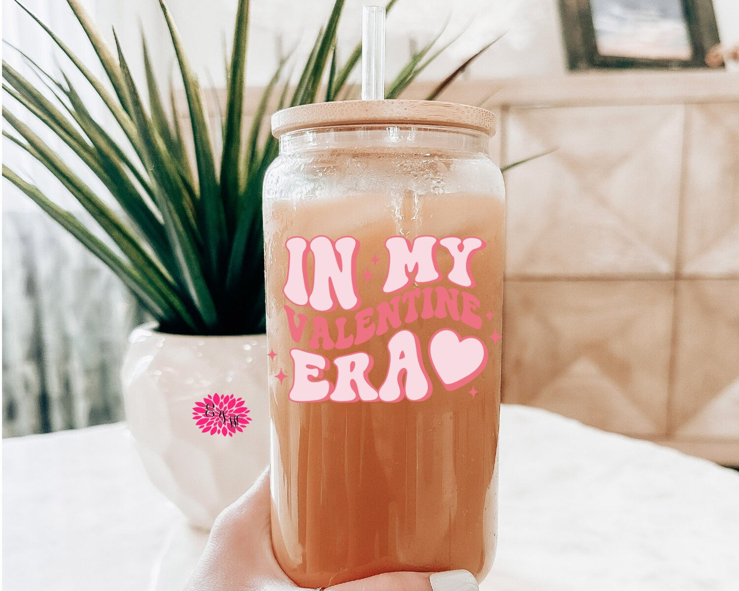 Valentine's Day Glass, In My Valentine Era 16oz. Pint Glass Lid & Straw, Valentines Beer Can Glass, Beer Glass Can, Beer Glass, Beer Can